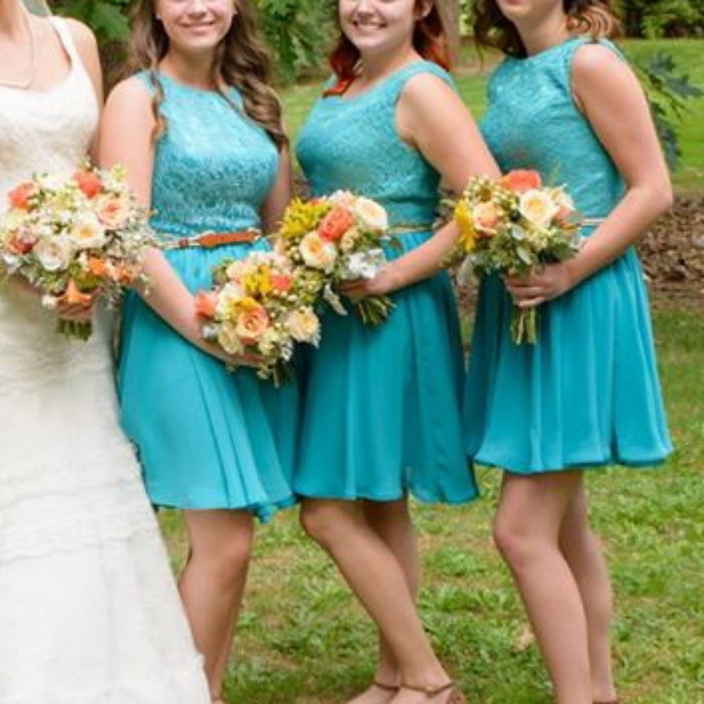 Blue/jade brides maid dress